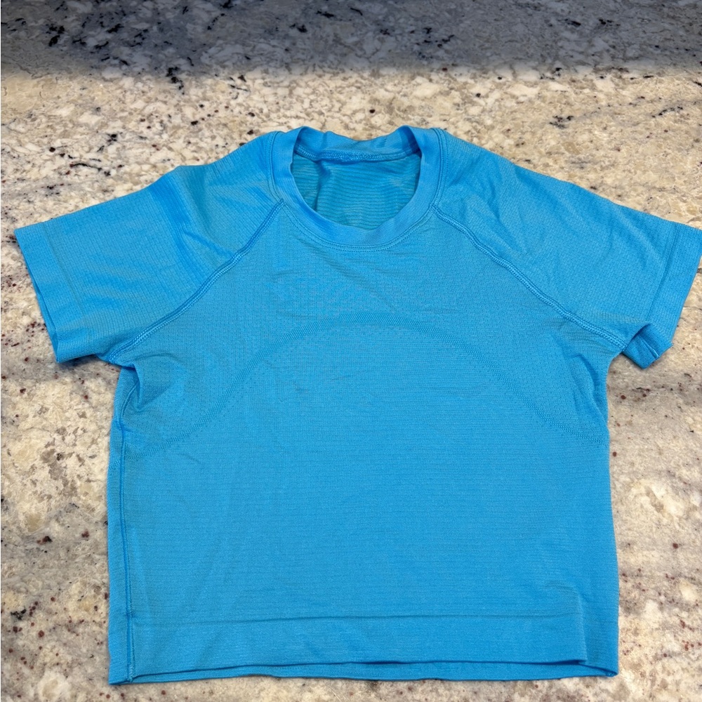 lululemon athletica Tech Short Sleeve Cropped Tee, Turquoise